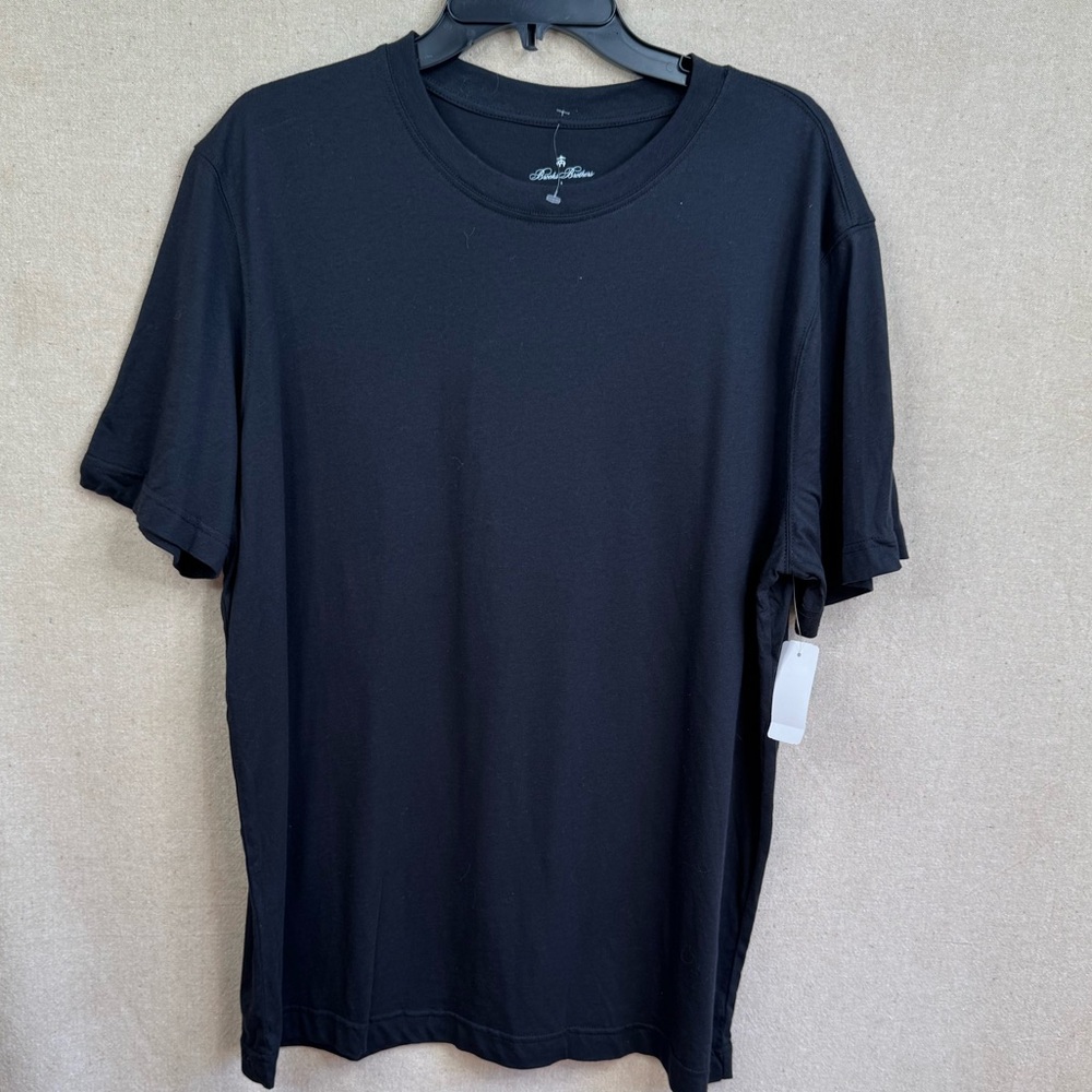 Brooks Brothers Men's Crew Neck Soft T-Shirt Black Size L Short Sleeve